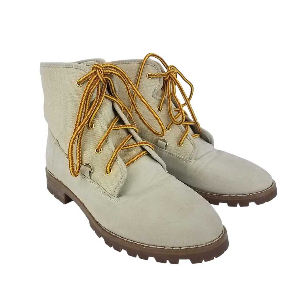 Urban Outfitters BDG Cream Off-white Vegan Ankle Boots Size 6 Womens SH171